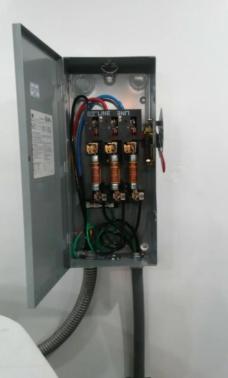 Three-phase disconnect switch installed for Smoke Detector Installation in Egg Harbor